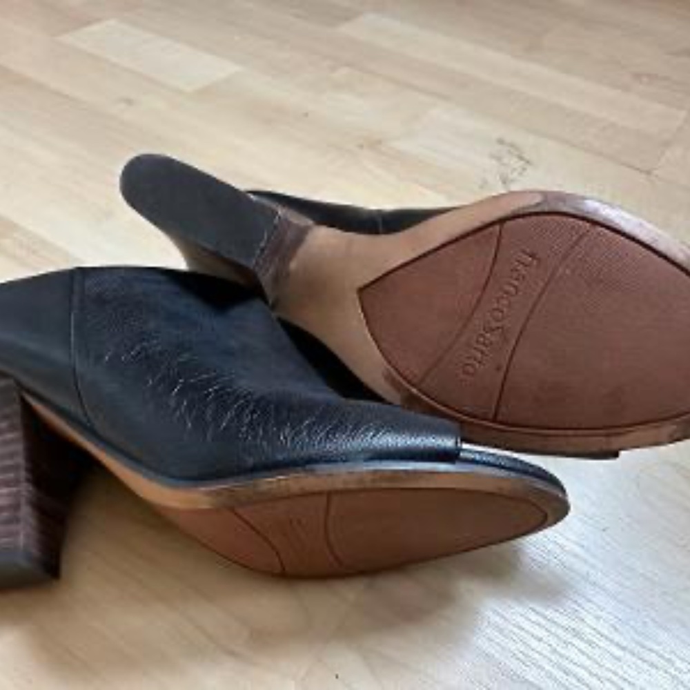 Franco Sorta Leather Mule Slides, Black, Size 9.5 - image 6